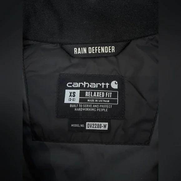 Carhartt Women Rain Defender Insulated Vest Black Relaxed Fit XS - Picture 2 of 10